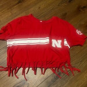 PINK Victoria's Secret Nebraska Huskers Red Crop Top